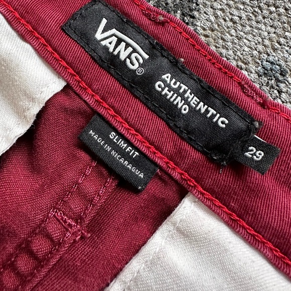 Maroon Vans chino pants. Somewhat faded but in good condition. - Picture 5 of 8